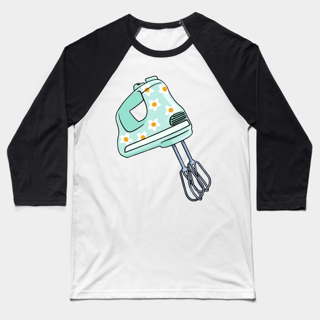 Mint Green Hand Mixer Baseball T-Shirt by DreamPassion